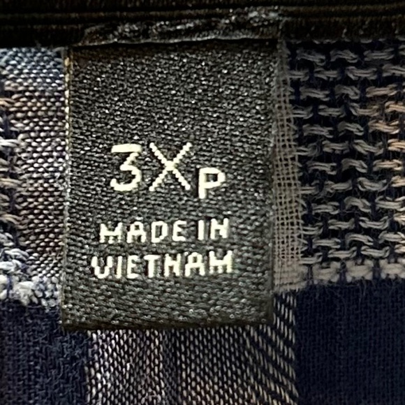 Women's TALBOTS Blue White Gingham Plaid Long Sleeve Shirt Tunic Button Top 3Xp - Picture 10 of 12